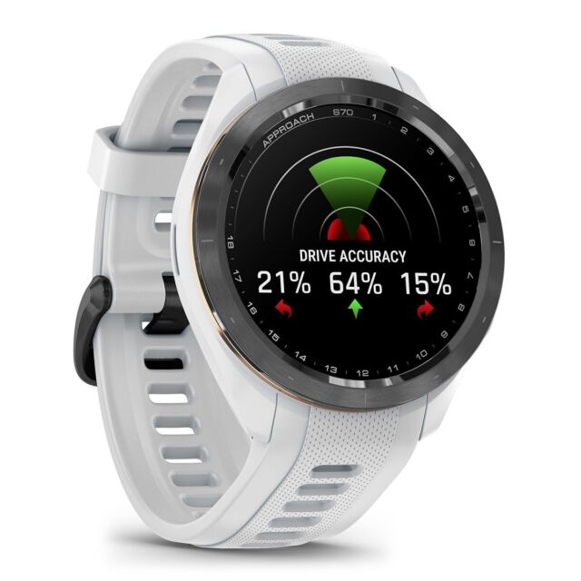 Garmin Approach S70 Premium GPS Golf Smartwatch - 42 mm White Open Box OH9714