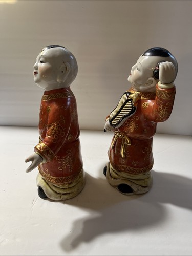 ANTIQUE CHINESE REPUBLIC FAMILLE ROSE ENAMEL PORCELAIN 2 FIGURES BASE MARKED - Picture 6 of 18