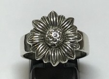 STERLING SILVER SUNFLOWER RING SZ 8.75 FLOWER FLORAL