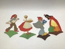 Vintage 1960s Mertens Kunst German Wooden Boy Nursery Wall Decor Lot Princess +