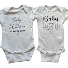 Custom Personalized Baby Onesies Gift NB, 0-3mo, 3-6 mo, 6-9mo; Made to Order