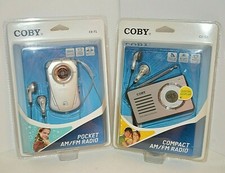 U Pick Coby Pocket or Compact RADIO AM/FM Earphones Hand Strap NW Music Portable