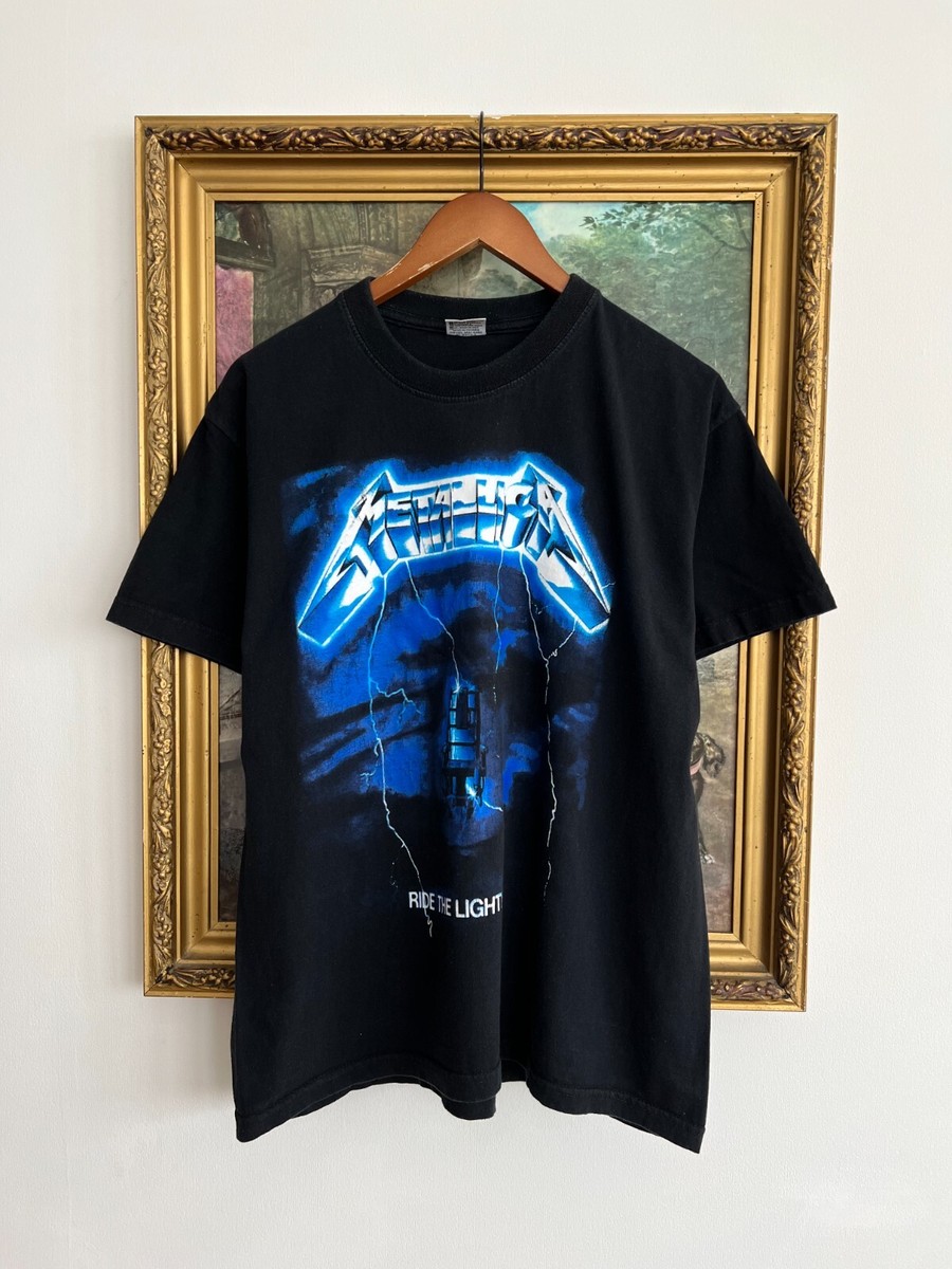 Vintage 90s Metallica Ride The Lightning Band Black T-shirt Sz L