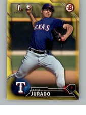 2016 Bowman Ariel Jurado BP48 Prospects Yellow Texas Rangers