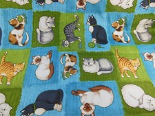 Debbie Mumm cotton fabric Cat Pattern 2 8/9 yards 104" X 42" wide