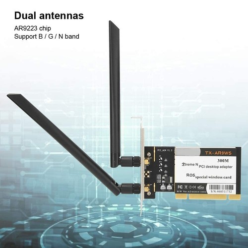 Adaptateur de Bureau Adaptateur de Bureau PCI Carte réseau WiFi sans Fil 300 ... - Photo 3/9