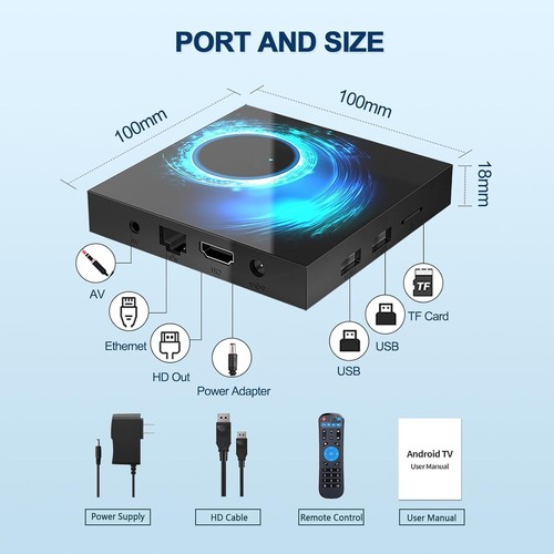 Android TV Box 4GB RAM 64GB ROM 4K 6K Support Dual WiFi Bluetooth TV Box - Picture 9 of 9