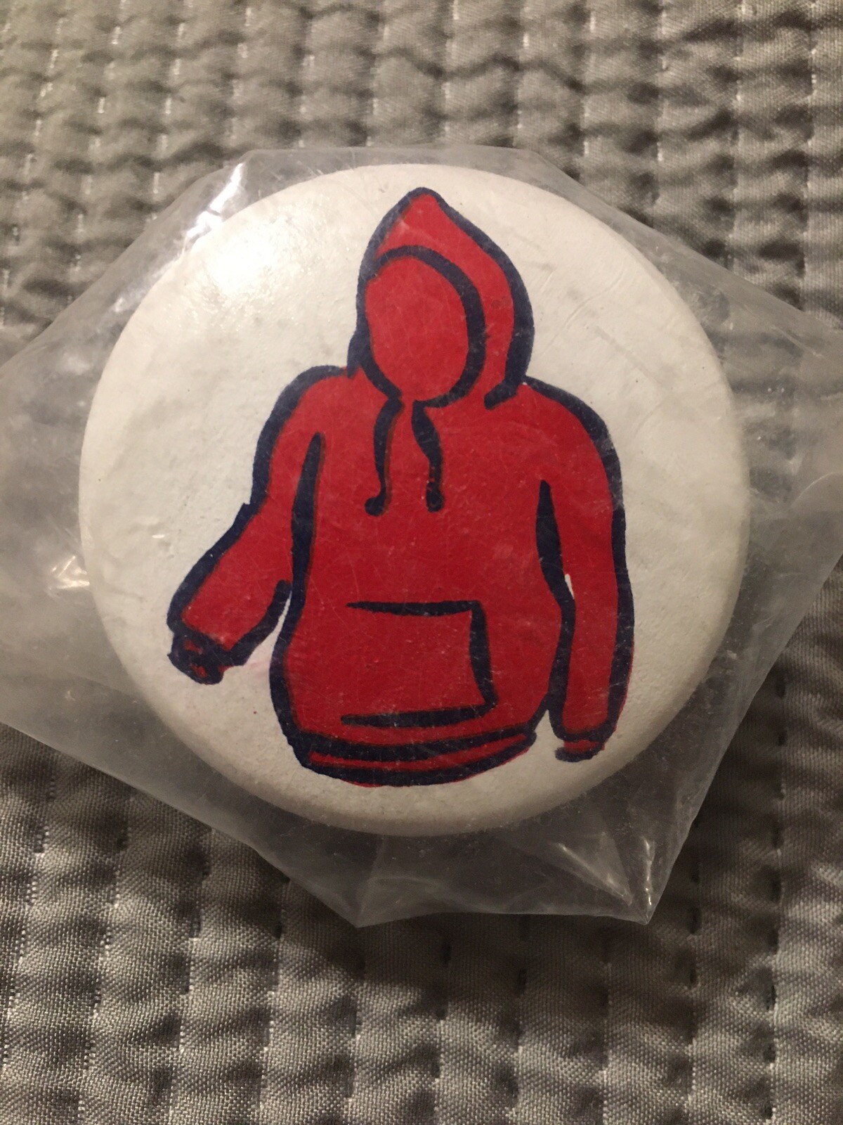 White Wooden Organizational Dresser Drawer Knob 2” Round Red Hooded Shirt