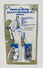 Vintage  1970's E-Z Buckle, Inc. Heavy Duty Snap Fastener Set Refills White NOS