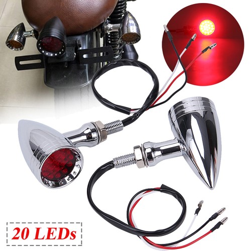 OUMURS LED Bullet Brake/Turn Signal Lights – Universal Fit For Harley, Honda, Yamaha, Suzuki, Kawasaki, BMW, KTM & More (12V)