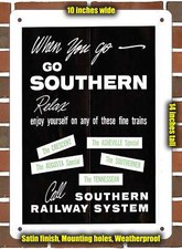 Metal Sign - 1964 Southern Railway Streamliners - 10x14 inches