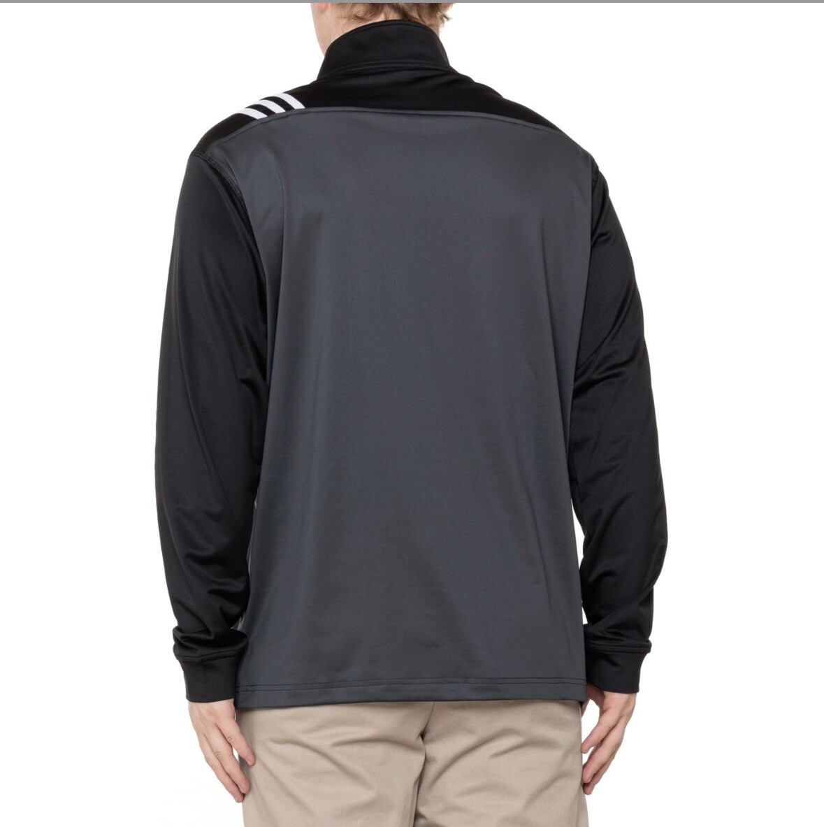 Adidas 3-Stripes Zip Neck Golf Shirt- Long Sleeve, Size