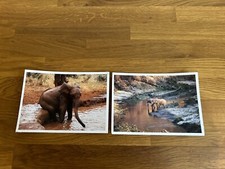 Postkarten Set 2 Stück Tier Motive Elefanten Karten Postkarten unbeschriftet