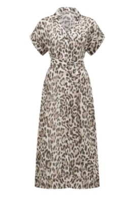 Forever New Judith Shirt Belt Midi Dress - UK 14 - Leopard Print | eBay