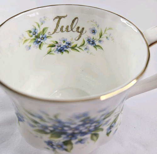 Royal Albert Flower Month Cup July Forget Me Not Blue White Gold Rimmed No Plate - Picture 3 of 12