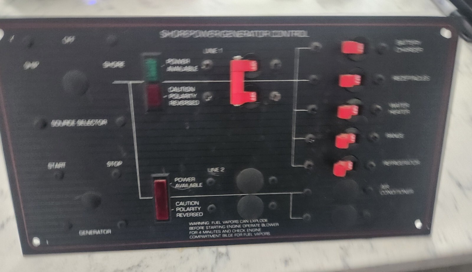 89 Bayliner Ciera 2455 Boat Shore Power Circuit Breaker switch panel