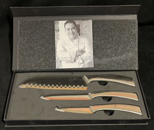 Emeril Cutlery 3 Piece Knife Set Case Solingen Germany 4116