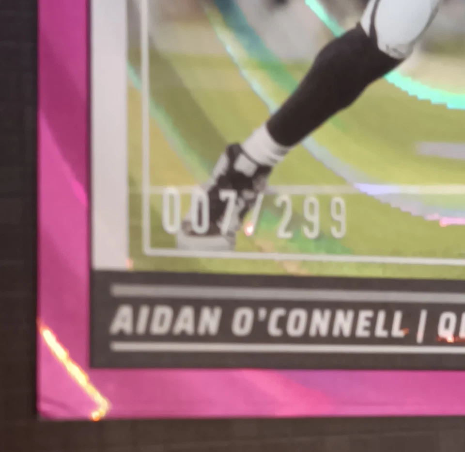 2024 Score NFL set, Aidan O'Connell, card #147, Ellipse design, 007/299 - Image 3 of 4