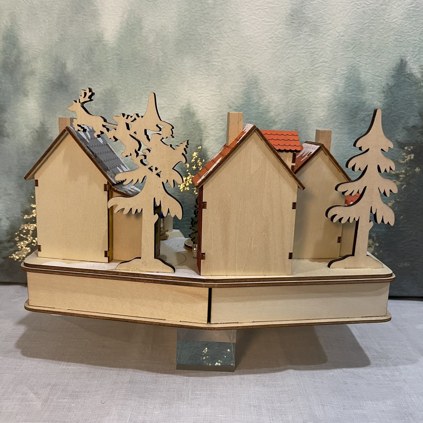 Kurt S. Adler 7" Battery Operated Musical LED Motion Village House SMALL REPAIR