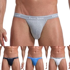 Low Waist Men's Sexy G String Thong Panties Jockstrap Briefs Cotton Underwear
