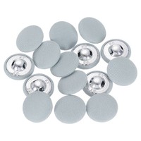 15 StüCk Stoffbezogene KnöPfe 20Mm 32L MetallstielknöPfe Hellblau