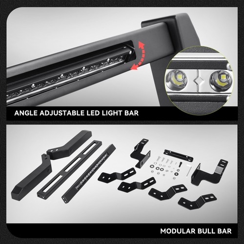 Bull Bar Front Bumper Grille Brush Guard + LED Strip for Nissan Frontier 05-21 - Picture 4 of 6