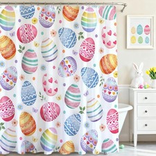 Easter Eggs Shower Curtain Happy Easter Bathroom Shower Curtain Spring Holiday