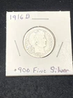 1916 D Silver Barber Quarter Date and Legends Visable