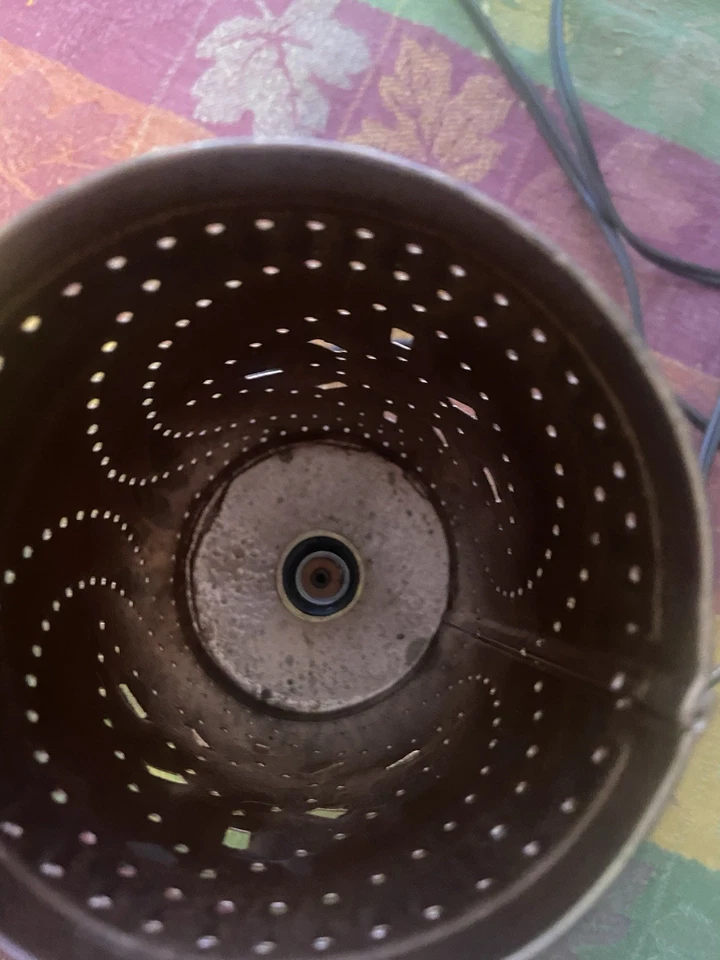 Tinware Solid Copper Light Primitive Punched Pattern - Image 2 of 4