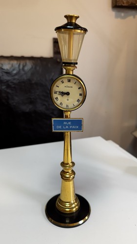 Vintage LeCoultre Rue De La Paix Street Light Lamp Post Swiss Clock Running
