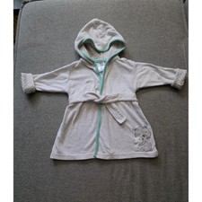 Just One You Carters Baby Hooded Robe White Mint Green Bear 0-9M Bath Wrap