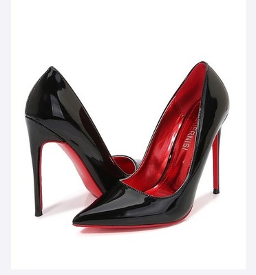 Damen-Pumps lässig spitz zulaufend Stiletto hoher Absatz Lackleder ~ Übergröße