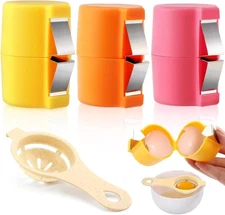 3 Pcs Egg Shell Opener,with Egg Yolk White Separator Handheld Eggs Breaker Bakin