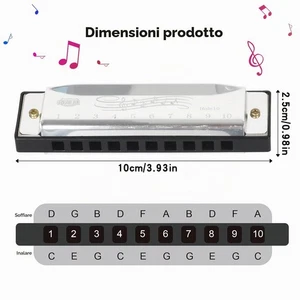 Diatonic Harmonica in C, 10 Holes