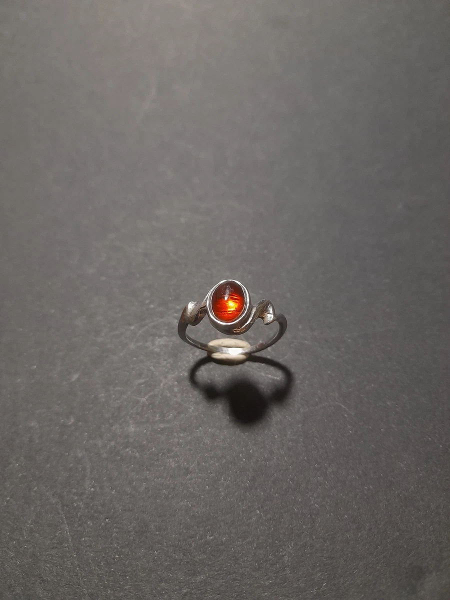 Bague ancienne en argent et Ambre - Montres & Bijoux