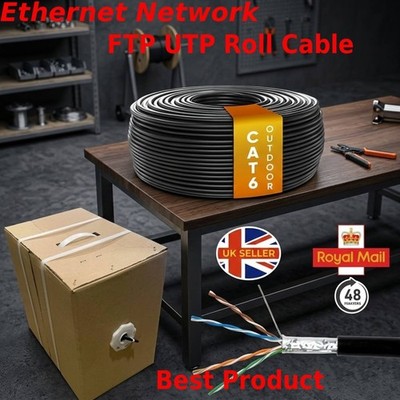 50-305 m RJ45 Cat5e-Cat6 Ethernet Netzwerk IN/OUTDOOR FTP UTP Rolle Kabel Leitung Posten