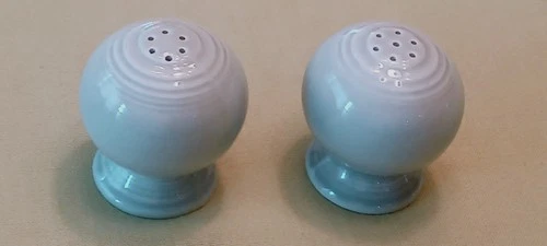 Fiesta Grey Ceramic Round Glossy Salt & Pepper Shakers