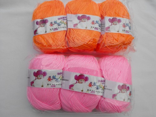 BABY SHOW GARN (2) 3 PACKUNGEN - #07 PINK ICE & #05 ORANGE - KOSTENLOSER VERSAND USA