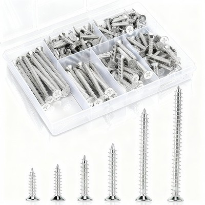 150 Pcs Wood Screws Assortment Kit, 6 Sizes High Hardness Assorted...