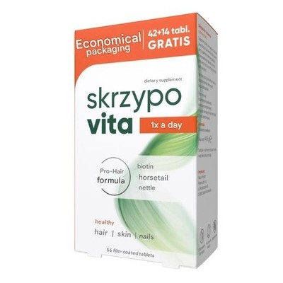 Skrzypo Vita 42 + 14 Tabletten GRATIS, Gesundes Haar Haut Nägel, Pro-Hair Formel
