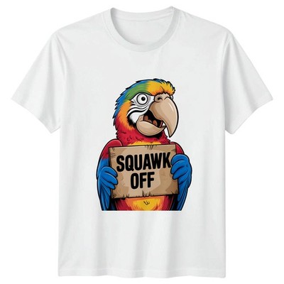 Squawk Off T-Shirt Papagei Ara Vogel Humor Geburtstag Geschenk für Sie und Ihn