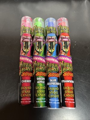 4 New Viper Blast Sour Liquid Spray Candy By Espeez-1.35 Oz Each