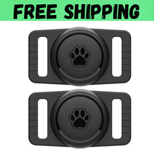 2 Pack Airtag Dog Collar Holder Waterproof Protective Case Compatible