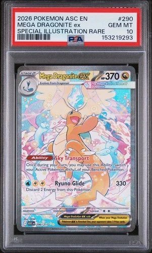 2026 POKEMON ASC EN-ASCENDED HEROES #290 MEGA DRAGONITE EX PSA 10