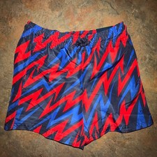 DSG Youth Athletic Fit Train Shorts, 2XS, Red Blue Zigzag Pattern NWT