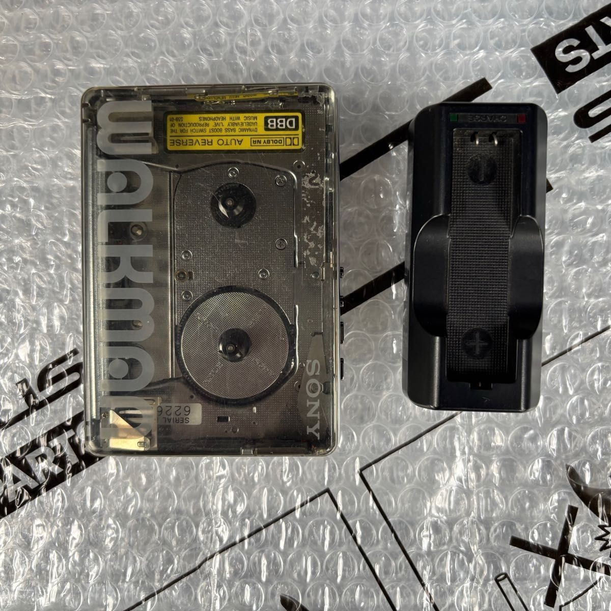 Sony WM-504 Walkman Portable Cassette Player Clear Case Vintage