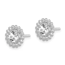 Silver Rhod-plat White Topaz Earrings QE14495APR
