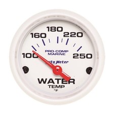 Autometer Marine White Gauge 2-1-16in Electric Water Temperature Gauge 100-250 D Autometer Marine White Gauge 2-1-16in Electric Water Temperature Gauge 100-250 D