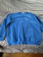 Jerzees Sweatshirt Long Sleeve Crewneck Pullover Top Blue XL Unisex