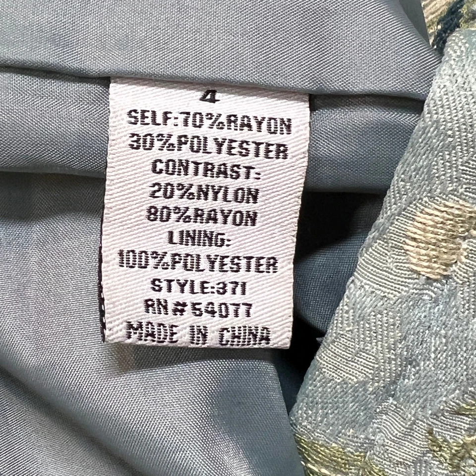 Abrigo para mujer Cabi talla 4 Ginebra jacobeo floral tapiz brocado azul Foto 4 de 4